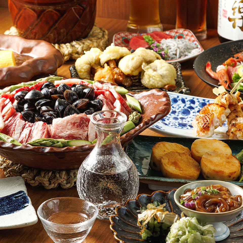 【鍋あり】名物じじみ炊き肉と旬海鮮カルパッチョを囲む宴会コース★飲み放題付き5,000円