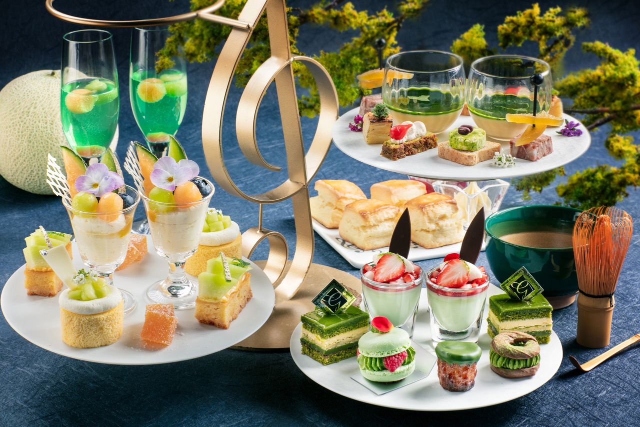 【WEB限定】🍃🍈抹茶&メロンイヴニングハイティー*