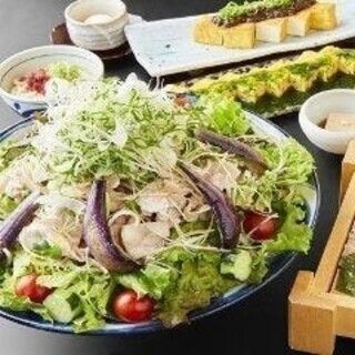 【ご宴会/大皿/歓送迎会】数量限定　黒豚の冷しゃぶコース（全6品）2時間飲み放題付5500円