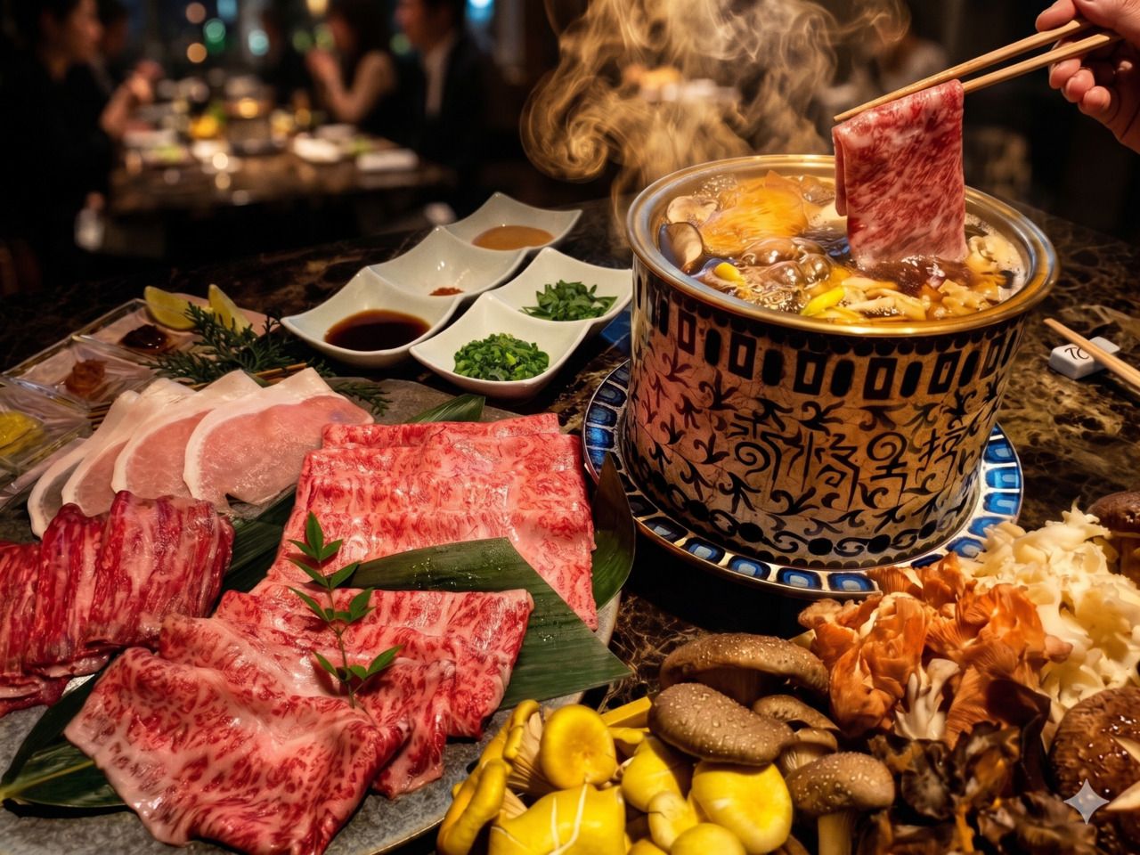 【肉和蘑菇】一道高级菜品，您可以尽情享用大量的蘑菇和肉类。