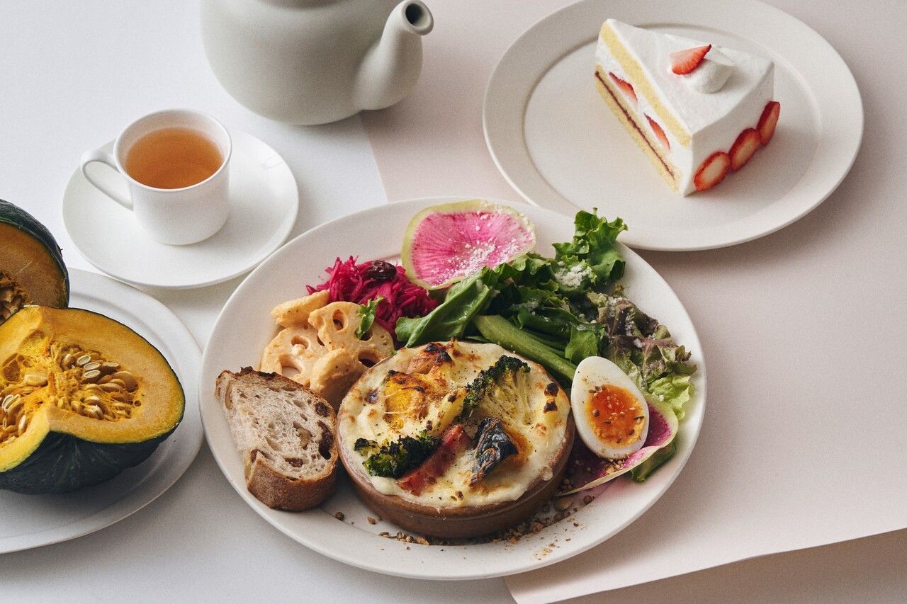 [Special lunch with dessert & drink] Pumpkin and bacon white cream gratin