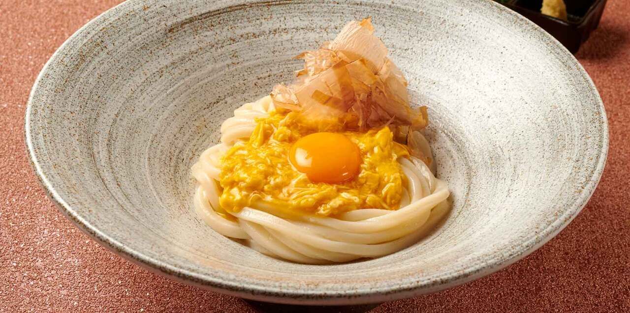 平飼卵  釜玉のおうどん