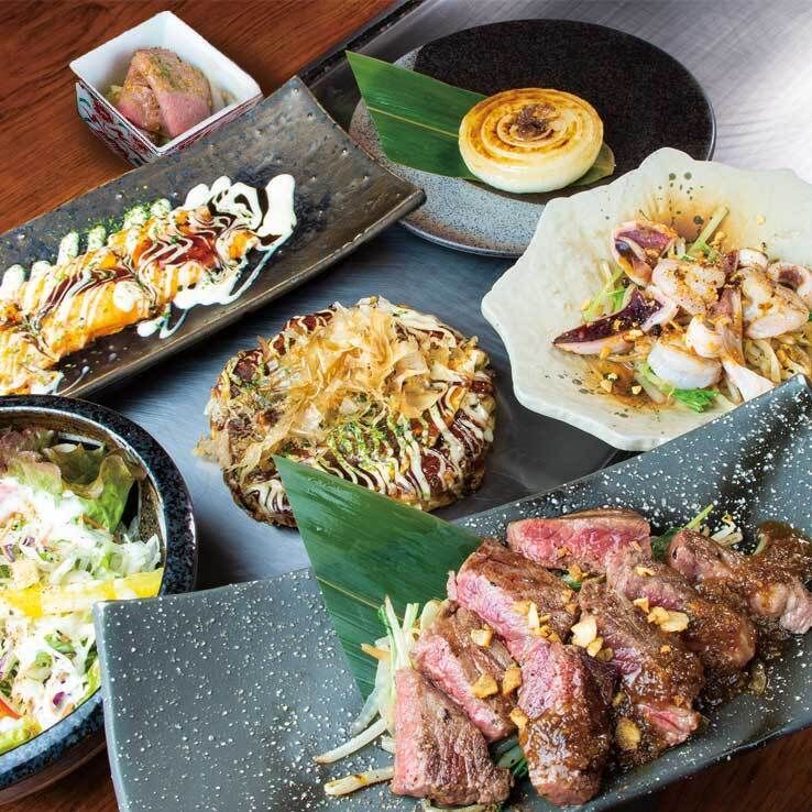 The best of meat and teppanyaki <9 dishes total> "Steak Course" *Food only*