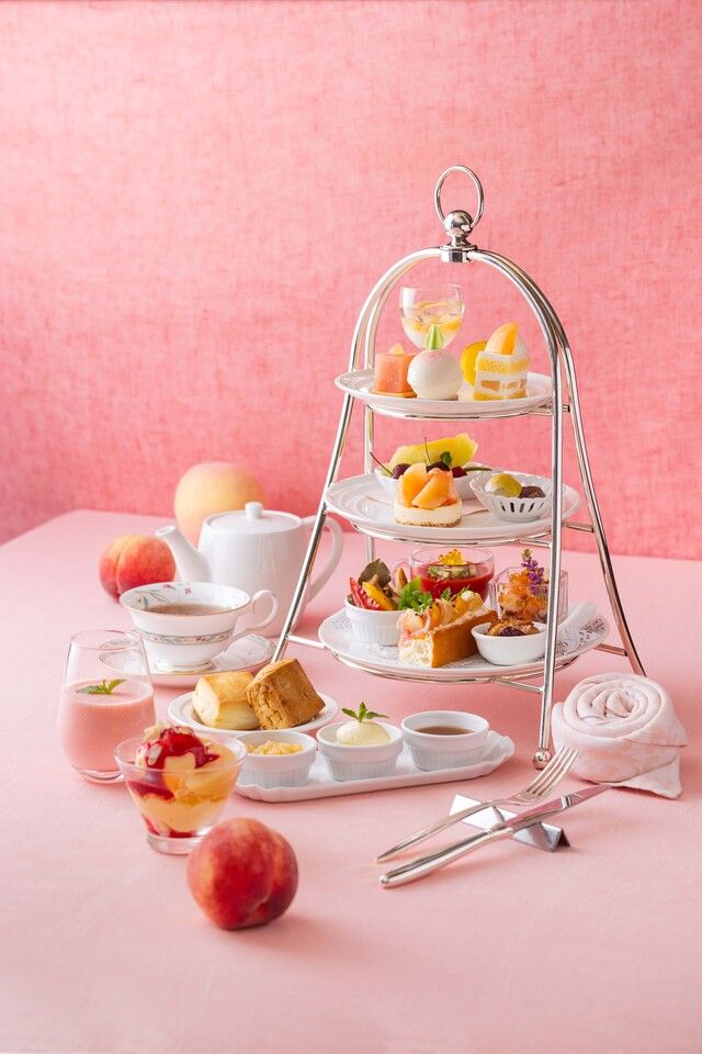 アフタヌーンティー　～桃～　約21種類の珈琲紅茶おかわり自由+スパークリング飲み放題付き