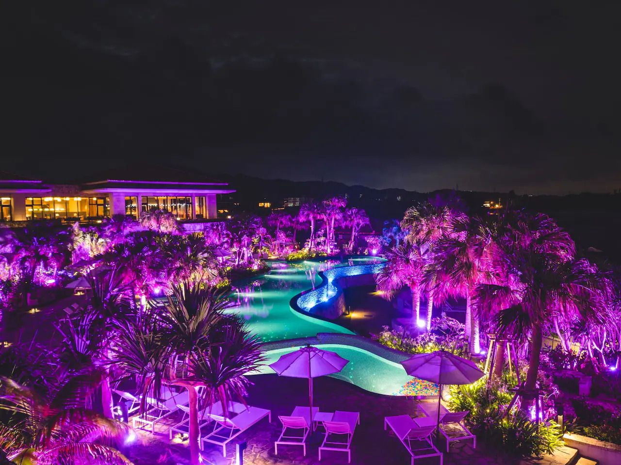 Night Pool Cabana