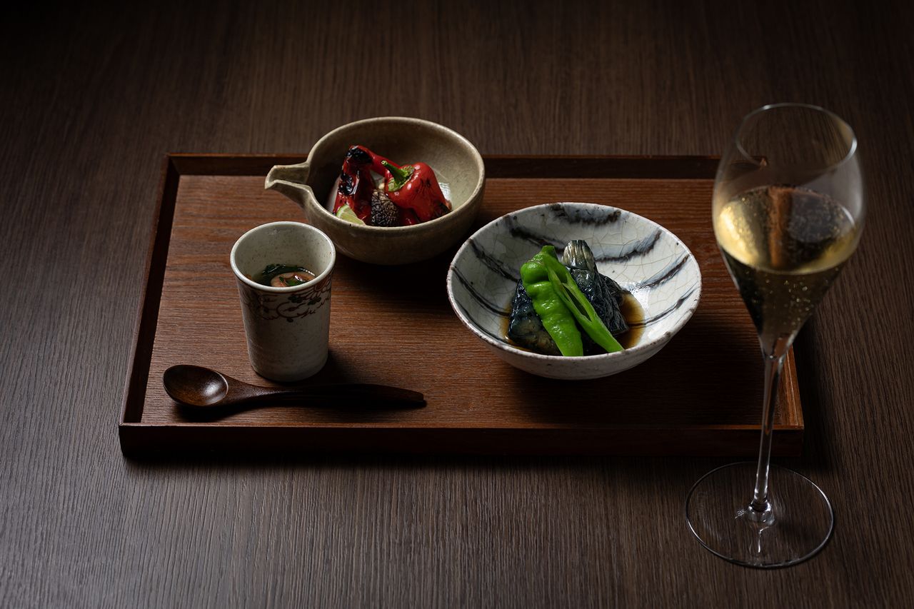 【ランチ】小鉢と主菜が選べるコース　主菜は鴨焼、天ぷら盛合せからお選びいただけます