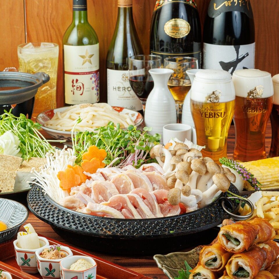 【日～木限定】忘年会にぴったり！旨味あふれる鶏すき焼きを主役に旬の味覚をたっぷり堪能プラン