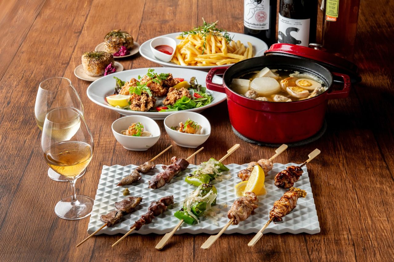 ★テラス席限定★ 鶏だしおでんと自慢の焼き鳥&唐揚げを堪能 -120分制飲み放題付き-