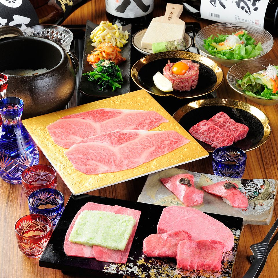 【極みコース】名物たたみネギたん塩、特選サーロイン、トリュフとフォアグラの土鍋ご飯など【全12品】