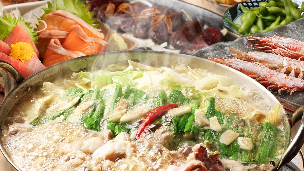 【日～木(祝前除く)特別価格】10種野菜の大盛もつ鍋コース 飲み放題付 全10品3,980円