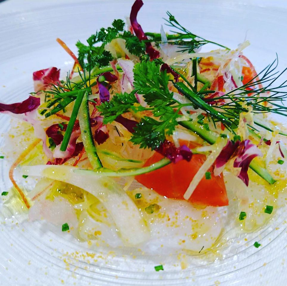 [Lunch/choose your main and dessert] KINOE specialty fresh fish carpaccio and today's appetizer included in this 4-course meal (includes bread and after-meal cafe)