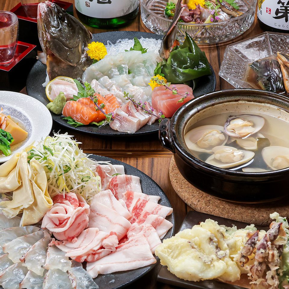 [Spring welcome/farewell party] Special plan featuring Sakura sea bream and Kyoto mochi pork shabu-shabu as main dishes ★ 5,000 yen with all-you-can-drink