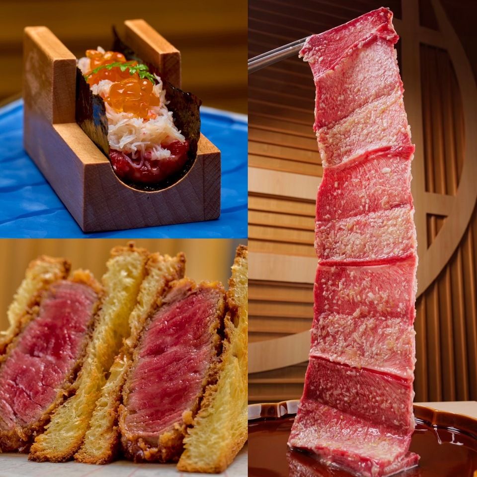 Private room guaranteed. Summer [Sister restaurant Ginza Chikamitsu Yakiniku Top 100 Restaurants 2025 Award Commemorative Course] "Selected Wagyu Beef with Crab and Salmon Roe Yukhoe Dog," "Selected Fillet Beef Spicy Brioche Cutlet Sandwich," plus 6 other carefully selected grilled items served with condiments tailored to each cut.