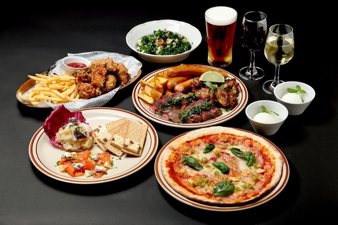 [Official Lowest Price Guarantee] A truly satisfying gourmet course with 90 minutes of all-you-can-drink! Includes popular grilled Angus beef, jerk chicken, sausage platter, and homemade pizza. 7000 yen → Now only 6500 yen!!!