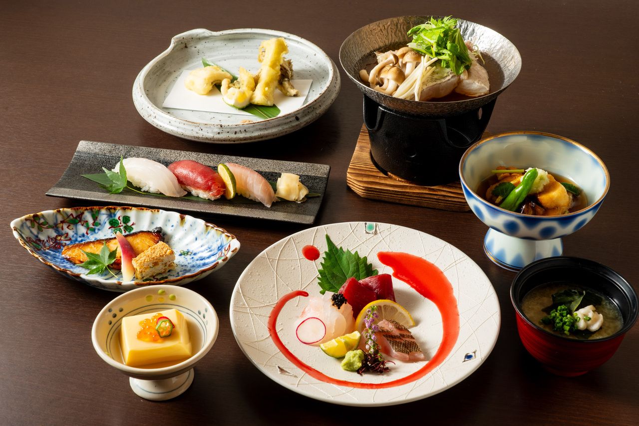 【季節会席～夕凪～】（お食事のみ）太刀魚と夏野菜のみぞれ煮・鰻茶漬けを含む全8品