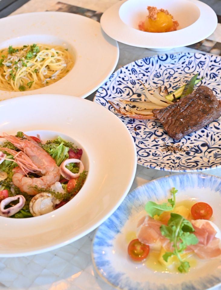 【￥5500 スペシャルランチコース】魚介のサラダ、パスタ、お肉がついた全5皿のランチコース