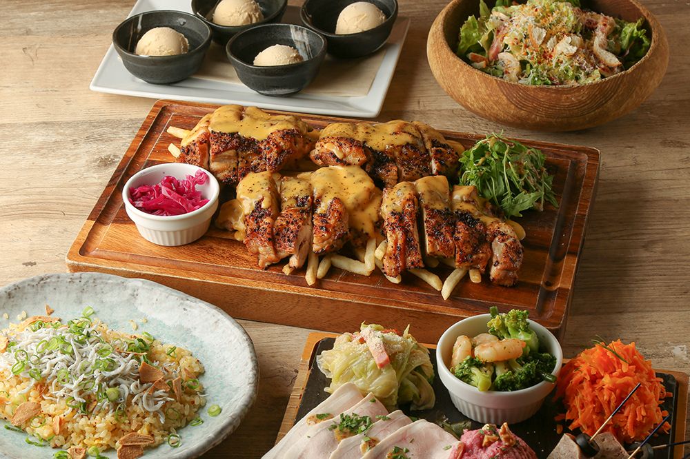《DENのカジュアルライトプラン！2.5時間飲み放題付き‼》人気＆季節の前菜6種や料理長お勧めお肉料理など全5品　お一人様5,500円