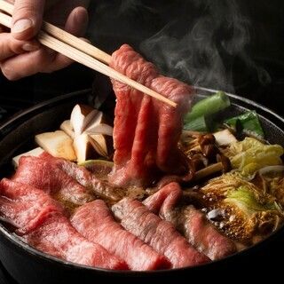 纯瘦肉与霜降牛肉的寿喜烧